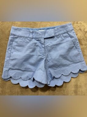 J. Crew Light Blue Scallop Hem Shorts